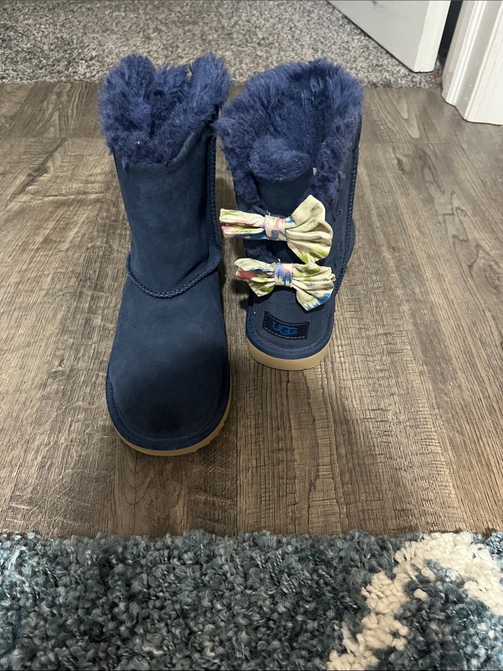 Kids Blue Fur Lined Boots